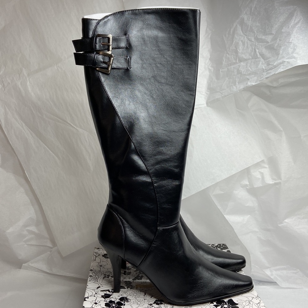 CL by laundry black vegan knee-high boots like new condition multiple sizes